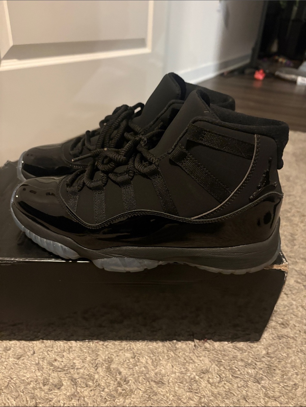 Jordan All-Black “Cap & Gown” Patent Leather
